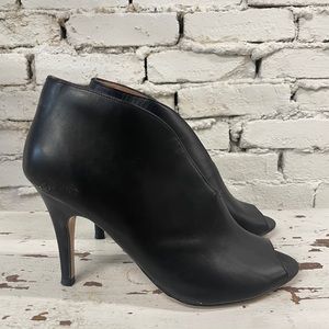 Halogen High Heel Black Open Toe Booties